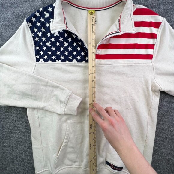 Disney Parks Medium Red White Blue USA 1/4 Zip Mickey Stars Walt Disney World M - Picture 2 of 12